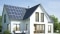 in Haus mit Solarmodulen auf dem Dach als Symbol für den Ratgeber Photovoltaik